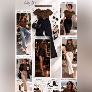 Elegant Brown Women's Top